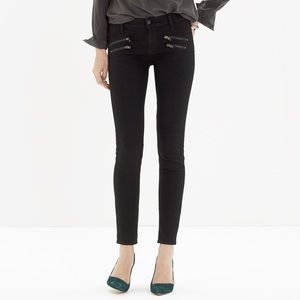 Madewell highrise dark grey moto skinny jeans